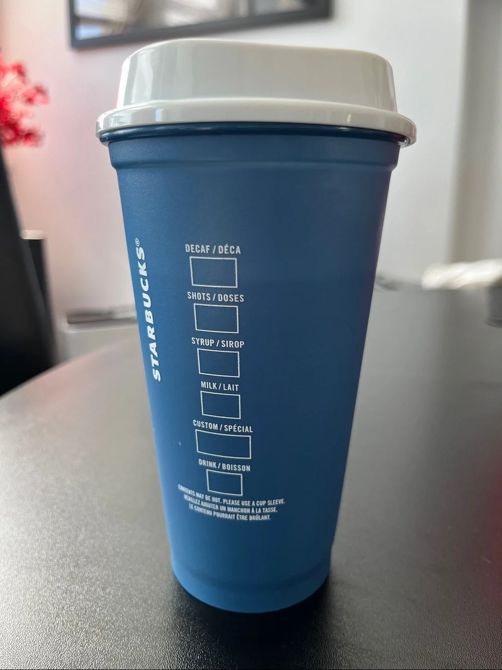 Starbucks Red Stainless Steel Tumbler + Blue Candy Cane Reusable Hot Cup, NEW